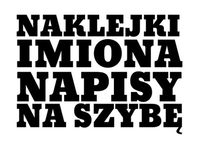NAKLEJKA IMIĘ NA SZYBĘ TIRA BUS CIĘŻARÓWKA TIR *Kolory
