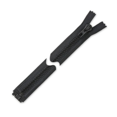 Zamek błyskawiczny kostkowy czarny GRUBY 55 cm