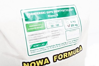 NOWY LĄD GIPS do form modeli odlewów biały 5 KG