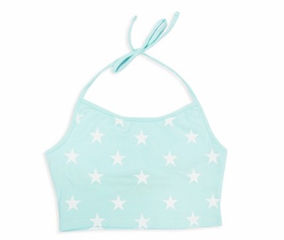 BERSHKA NOWA KRÓTKA KOSZULKA CROP TOP GWIAZDKI S