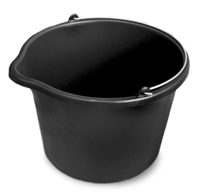 Wiadro budowlane z lejkiem 16L czarne uchwyt metal