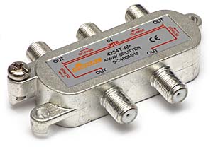 Rozgałęźnik DVB-T2 SAT splitter antenowy do 4 TV 5V 12V 5-2400Mhz Signal