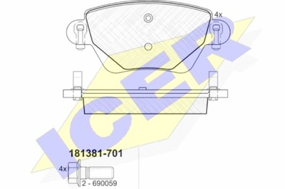 ICER 181381 SABOTS DE FREIN DE FREIN FORD MONDEO 3 00-/JAGUAR X-TYPE 01- - milautoparts-fr.ukrlive.com