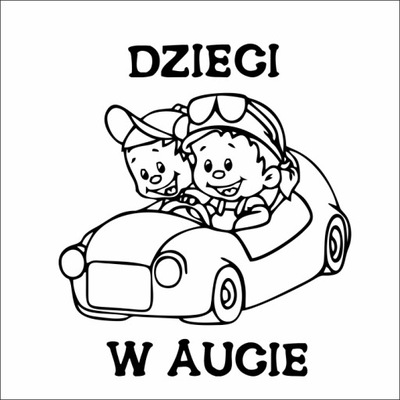 Naklejki dzieci - naklejka dziecko w aucie 15CM