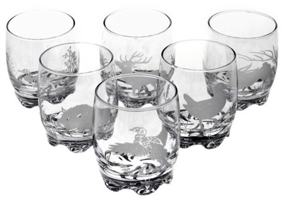Krásne zdobené poháre lov whisky 250 ml