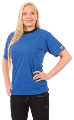 Antystatyczna koszulka t-shirt ESD, niebieska, XL