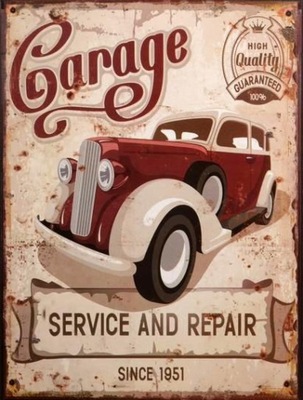 SZYLD reklama WARSZTAT samochodowy SERVICE Garage
