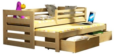 Łóżko piętrowe wysuwane dla dzieci As 200x90 MOCNE