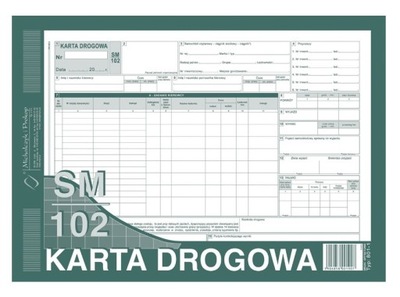 DRUK 801-1N KARTA DROGOWA SM/102 NUMEROWANA