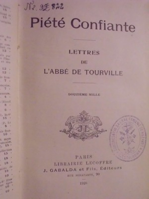 Lettres de l'abbe de Tourville 1928