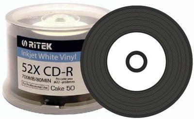 Ritek CD-R Vinyl Printable Czarny Nośnik 100 sztuk
