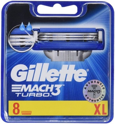 Gillette Mach 3 Turbo 8 szt impor UK wkłady ostrza