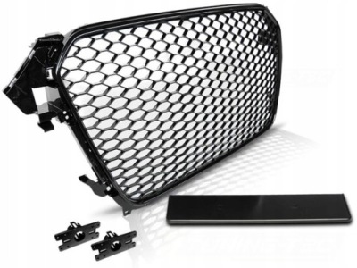 Решітка радіатора audi a4 b8 rs-style 11-15r black блиск фото №1