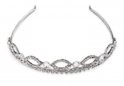 Diadem Opaska Tiara Korona Jablonex Srebrny Ślub