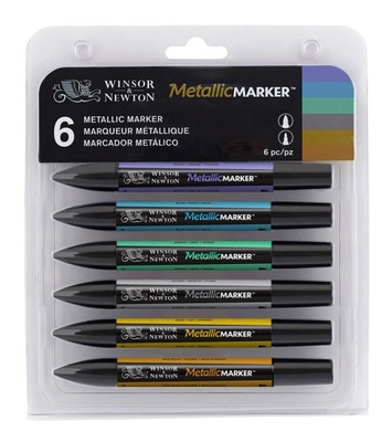 Metallic Marker Winsor&Newon zestaw 6 pisaków