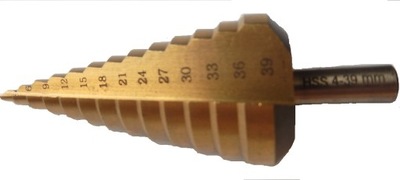 WIERTŁO STOZKOWE STOPNIOWE TYTANOWE HSS 4-39mm