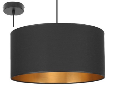 Lampa wisząca sufitowa abażur czarna LED 40cm