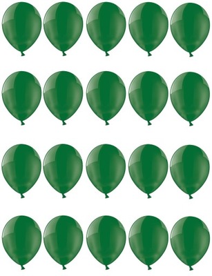 Balony 25cm Zielone Przezroczyste 20szt na ślub