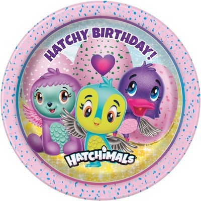 Talerzyki Hatchimals Urodziny Party 18cm 8 szt.