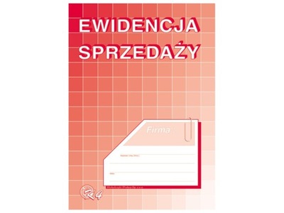 Druk EWIDENCJA SPRZEDAŻY książka K4 A5 Dr8 ŁÓDŹ