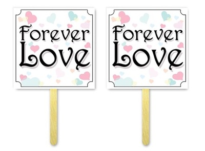Karteczki tabliczki do fotobudki Forever Love ślub