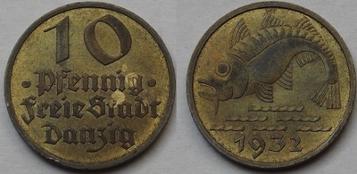 10 pfennig 1932 okołomennicza Wolne Miasto Gdańsk WMG