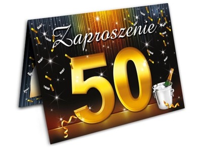 Zaproszenia na 50 urodziny PIĘĆDZIESIĄTKA 10szt