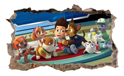 Наклейка на стену с плакатом PAW PATROL 3D XL