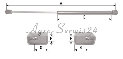 Газовый привод двери Lamborghini Same Deutz 95087