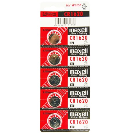 Батарейка для часовых весов литиевая MAXELL CR1620 3V Набор из 5 шт.