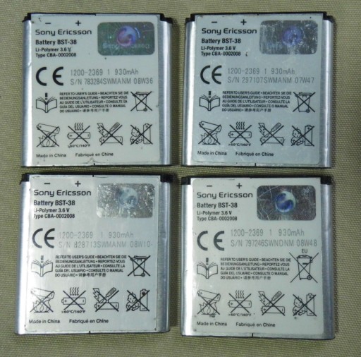 ОРИГИНАЛЬНЫЙ АККУМУЛЯТОР BST-38 SONY ERICSSON K770i K850i