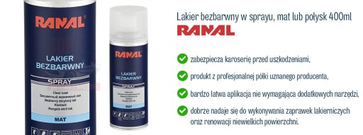 RANAL Acryl Прозрачный глянцевый лак Спрей