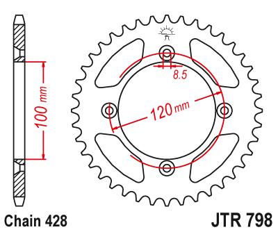 Комплект привода Suzuki RM 85 Большие колеса Цепь +