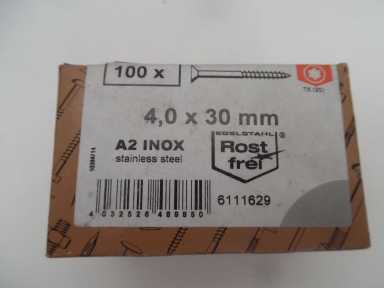 Шурупы Torx из нержавеющей стали 4,0x30 мм INOX A2