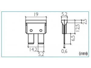 ПЛАСТИНОЧНЫЙ ПРЕДОХРАНИТЕЛЬ UNI VAL, НОЖКОВЫЙ 10А, 19ММ, 10ШТ.