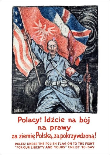 Плакат А3 Поляки! Перейти в бой справа 1920-017