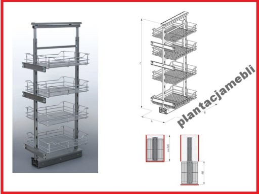 ГРУЗОВАЯ КОРЗИНА 30 MIDI FULTERER СЕРЕБРЯНАЯ 4 ПОЛКИ ДВЕРЬ КРУИЗА