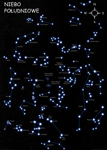 Созвездие звезд южного неба - постер 50х70