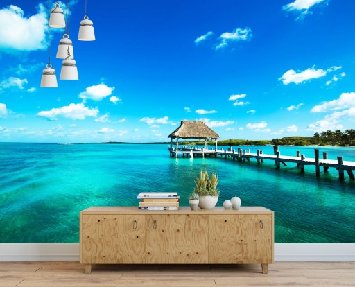 3D фотообои пляж лазурное море 368x254 F00519