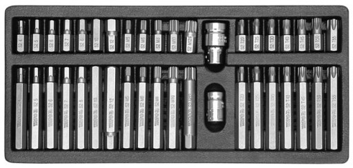 НАБОР БИТ YATO КЛЮЧИ YT-0400 IMBUS TORX SPLINE 40 ШТ. КАССЕТА МЕТАЛЛ