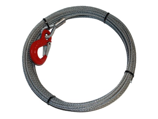 lina stalowa z hakiem HS - 6mm x 30m 2,60t 6x19