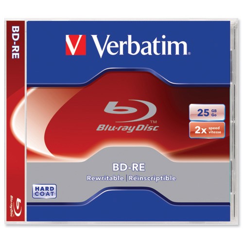 Перезаписываемый диск VERBATIM BD-RE BLURAY 25 ГБ