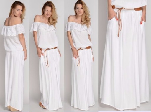 Красивая длинная юбка SUMMER WHITE BOHO MAXI