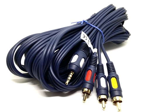 Соединительный кабель CHINCH 3x RCA на JACK3,5 мм 4 контакта 3 м