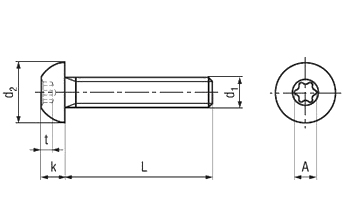 Черный шариковый винт M8x25 torx черная оцинковка 5 шт.