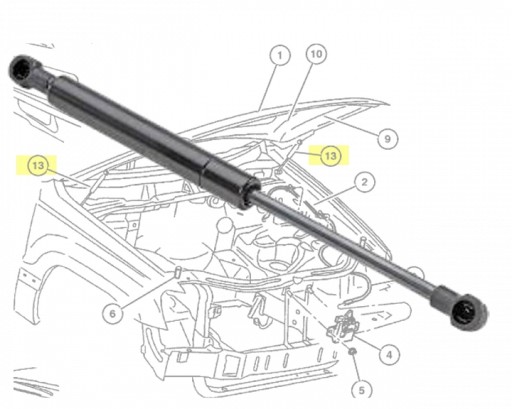 ПРИВОД КАПОТА JEEP GRAND CHEROKEE 99-04 WJ WG