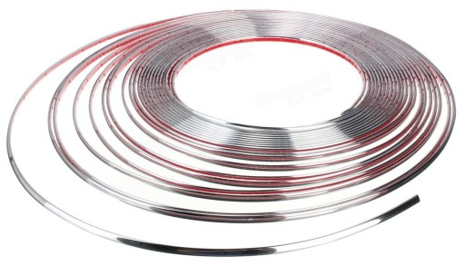 LISTWA CHROM CHROMOWANA 8mm 15m TAŚMA DWUSTRONNA OZDOBNA SAMOCHODOWA AUTO