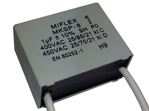 Конденсатор моторный MIFLEX 1мкФ 400В/450В МКСП-8