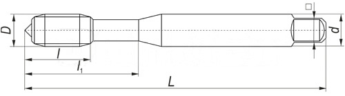 МАШИНА ДЛЯ НАРЕЗАНИЯ РЕЗЬБЫ M5 DIN371-B HSS-E TIN 1000