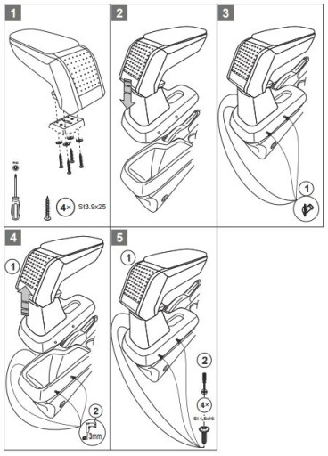 СТАНДАРТНЫЙ ПОДЛОКОТНИК Ford C-MAX, 2010->